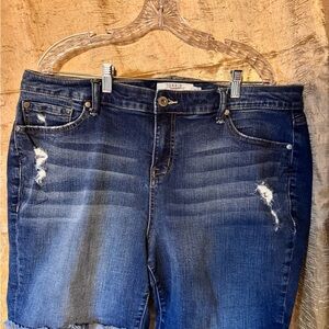 Torrid Women's Dark Blue Distressed Jean Shorts